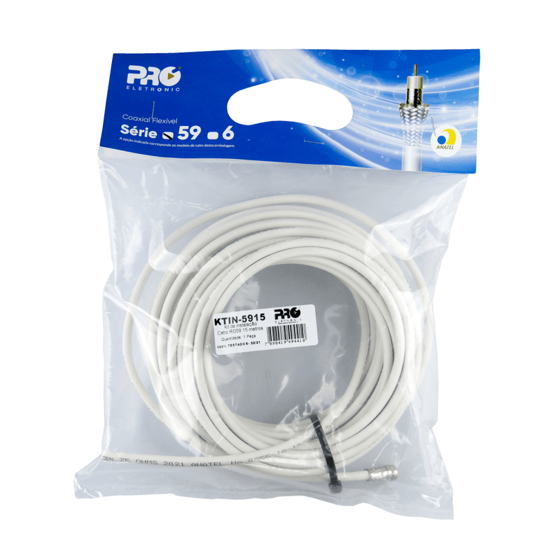 KIT DE INSTALACAO - CABO RG59 15 METROS