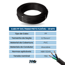Cabo Pp 3x0,75mm2 Preto Flexível - 3 Vias De 0,75 - 30 Mts